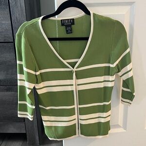Finity Olive and Cream Striped Cardigan